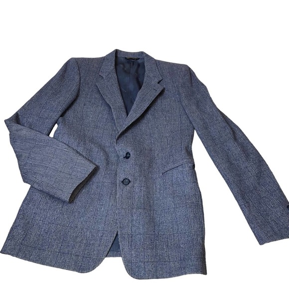 Adolfo sport coat Bloomingdales men's gray blazer jacket 2 button vintage SZ L - Picture 2 of 10